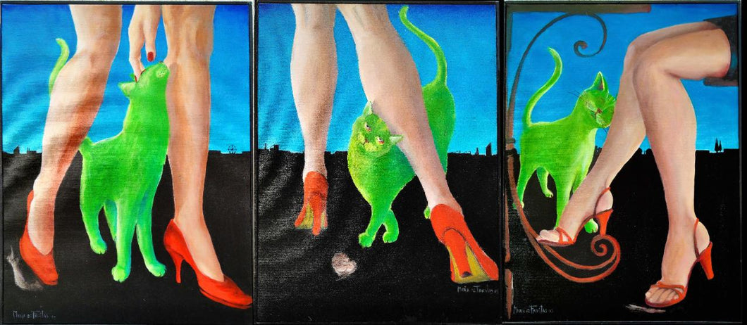 Hot legs, green cats